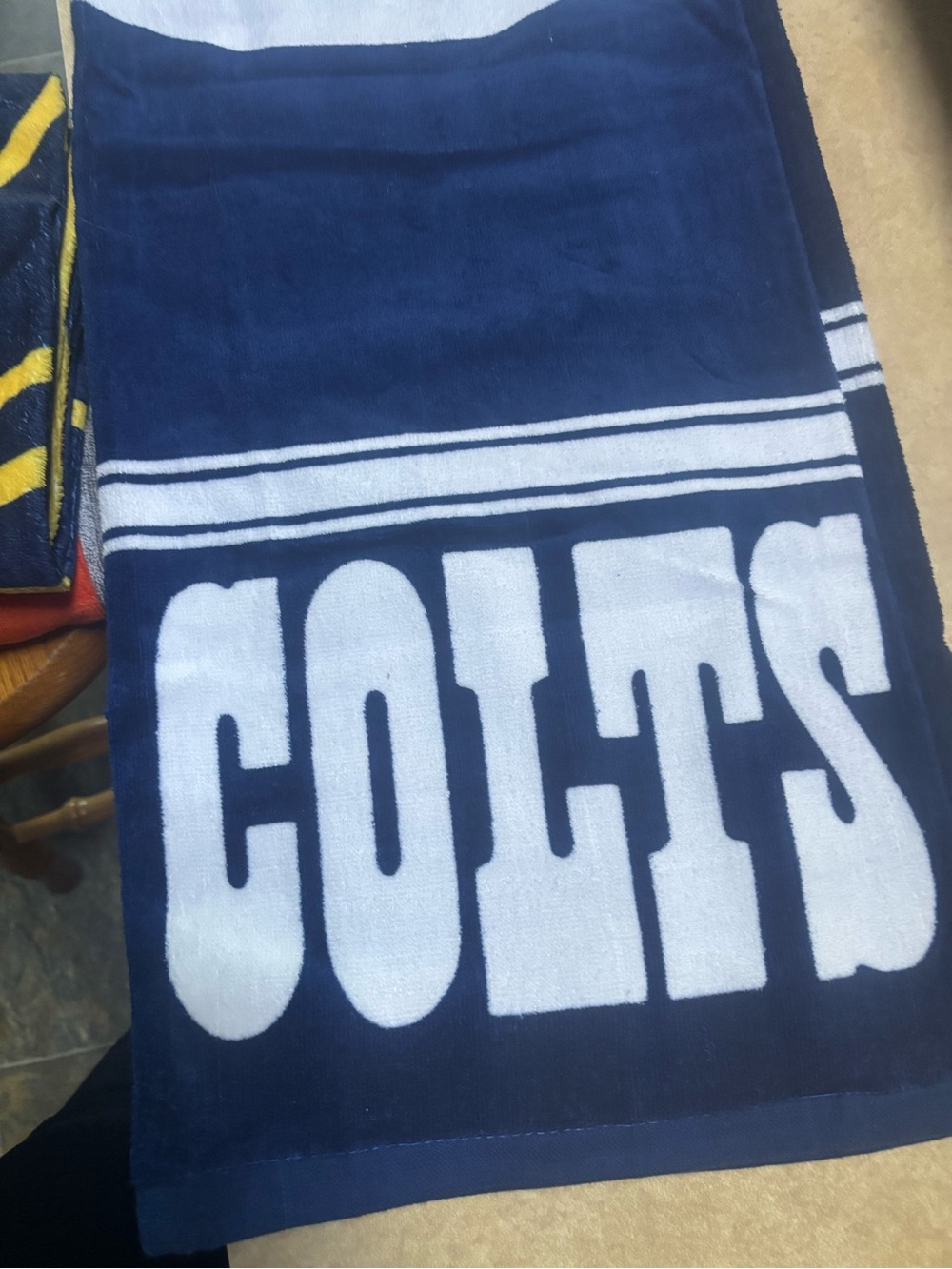 NFL Colts Navy and White Team Beach Towel